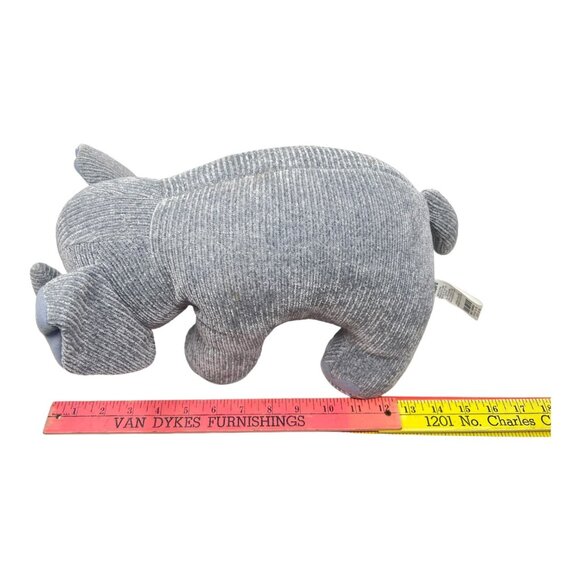 Pier 1 Imports Plush Gray Corduroy Elephant Toy Stuffed Animal Sewn Eyes - Picture 9 of 9